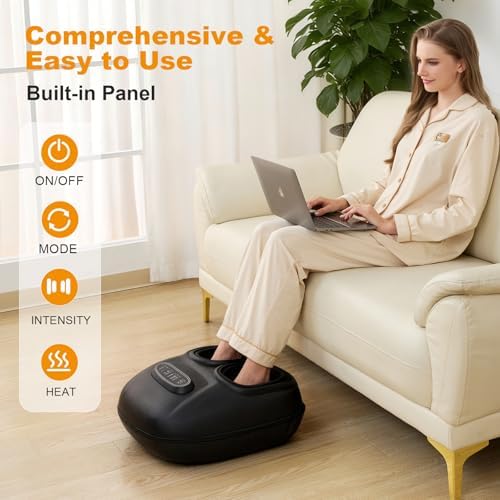 LINGTENG Foot Massager, Heated Foot Massager (Maroon Red) - Image 4