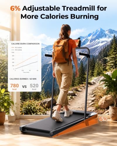 Superun Walking Pad with 6% Incline, Under Desk Treadmill, 3 in 1 Portable Treadmills for Home with Remote Control LED Display, 2.5 HP Quiet Mini Treadmill for Office Home Use, 300 Lbs Capacity - Image 4