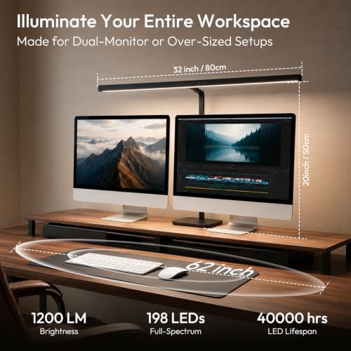 LED Desk Lamp for Home Office,Eye-Caring 18W Touch Desk Light,Black - Image 4