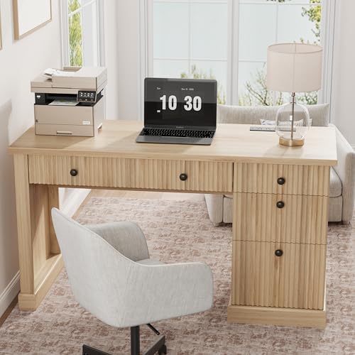 Garvee 54" Fluted Home Office Desk, Modern Executive Desk for Home Office by Garvee