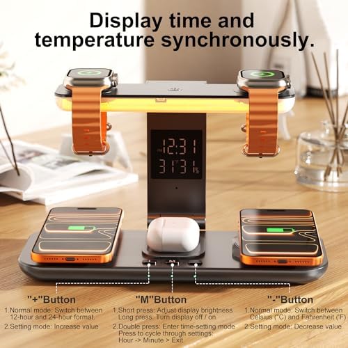 7 in 1 Charging Station, Dual Phone Charging Station for 2 Apple Watch - Image 6