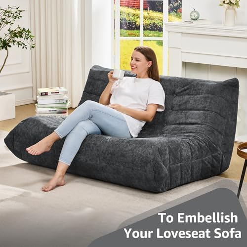 Hobestluk Large Bean Bag Chairs for Adults Fireside BeanBag Couch Togo Sofa - Image 6