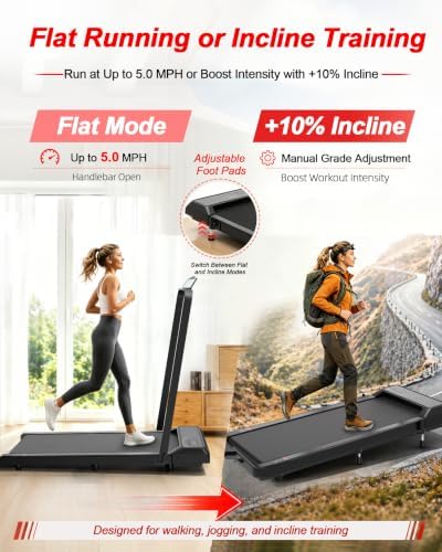 Walking Pad Treadmill 10% Incline, Foldable Handle, Under Desk Treadmill - Image 3