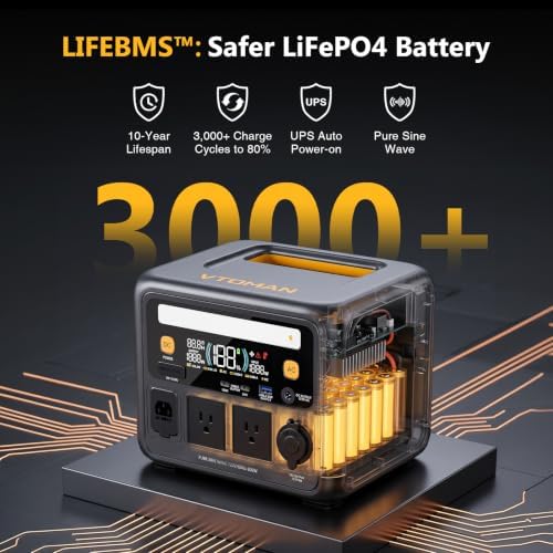 VTOMAN Jump 600X Portable Power Station 600W, 9 Ports LEP Solar Generator - Image 6