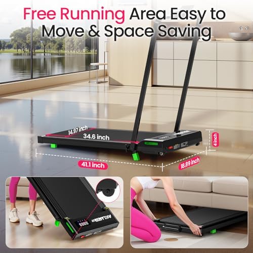 Akluer Walking Pad with Incline Under Desk Treadmill for Home Office - Image 4
