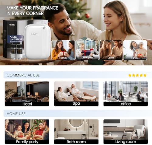 Waterless Essential Oil Diffuser,(2 * 50ml Fragrances Included) 3000 Sq.Ft Coverage 400 ml Large Capacity Hotel Scent Diffuser,Cold Air Tech, App & Button Control,Scent Diffusers for Home Large Room - Image 5