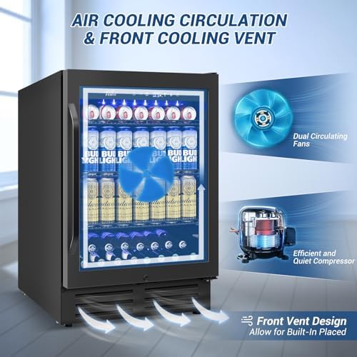 Velivi 24'' Beverage Refrigerator Under Counter Built-In and Drink Fridge - Image 4