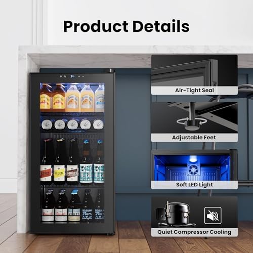Yeego Beverage Refrigerator Drink Cooler, 105 Cans Mini Fridge - Image 6