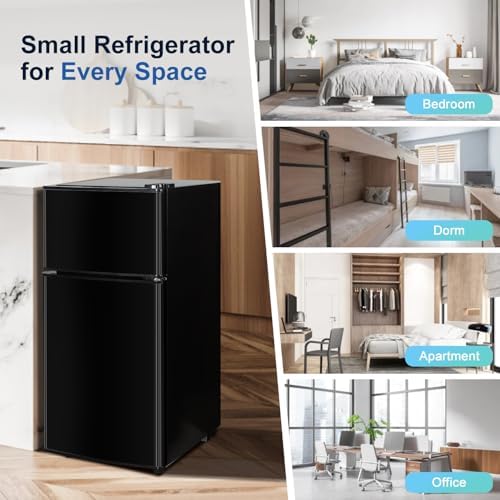3.2 Cu.Ft Mini Fridge with Freezer, 7-Level Cooling Small Refrigerator - Image 6