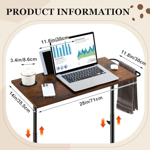 Weysat Walking Pad Desk, Adjustable Height Treadmill Desk, 31.5"-47.2" - Image 2