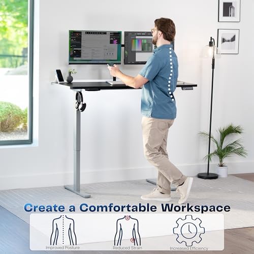 VIVO Black 60 x 24 in Standing Desk, DESK-KIT-1G6B - Image 4