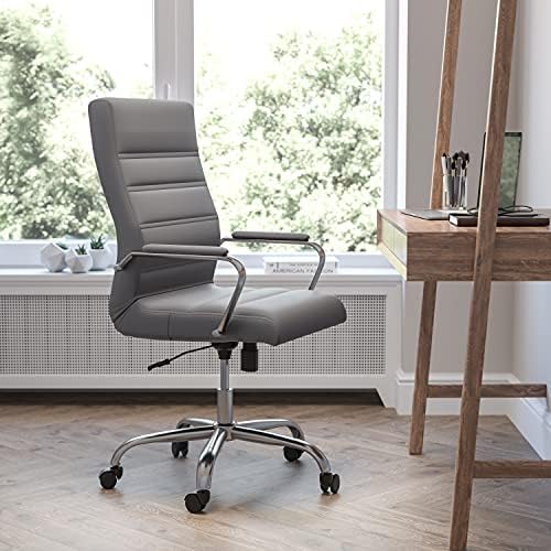 Flash Furniture LeatherSoft Executive Office Chair, Gray/Chrome - Image 2