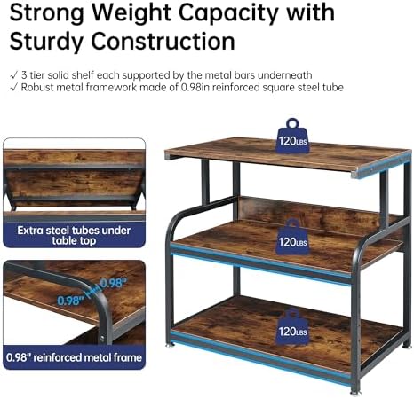 Fannova 32.3" Wide Extra Large Printer Stand with Adjustable Storage Shelf - Image 3