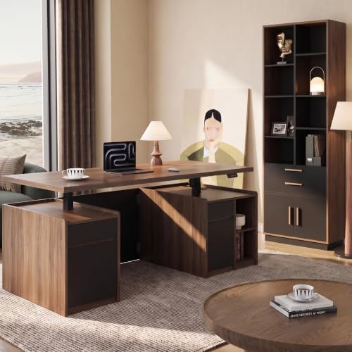ModernMate 71" Executive Standing Desk with 73.3" Bookcase, Furniture Set by ModernMate