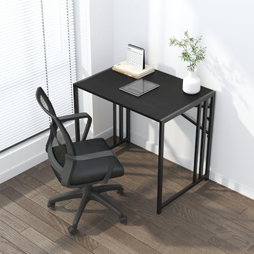 Lutown-Teen Folding Computer Desk 32 inch, Black - Image 2