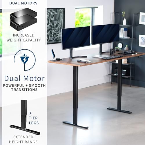 VIVO Rustic Vintage Brown 83 x 30 in Standing Desk, DESK-KIT-2B8N - Image 4