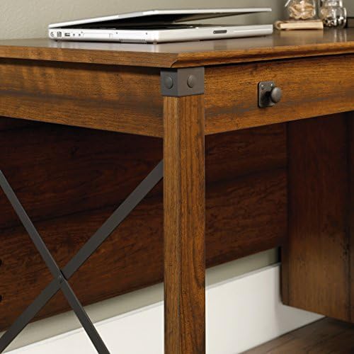 Sauder Carson Forge Vintage Rustic Computer Desk for Home Office with Drawers, in Washington Cherry; L: 53.19" x W: 22.64" x H: 29.80" - Image 5