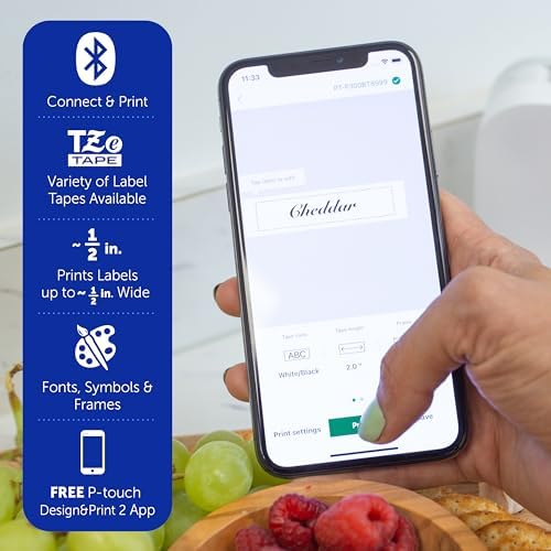 Brother P-Touch Cube Smartphone Label Maker, Bluetooth Wireless Technology, Multiple Templates Available, Apple & Android Compatible - Blue, 2.5 x 4.6 x 4.6 inches - Image 2