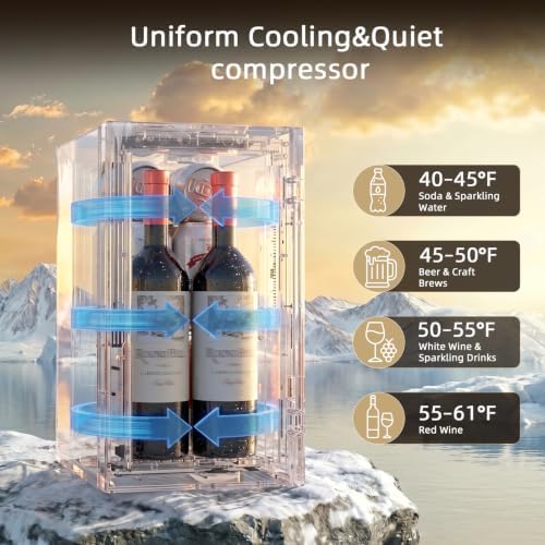 Antarctic Star Wine Cooler, 0.4 Cu. Ft. Portable Mini Wine fridge - Image 3