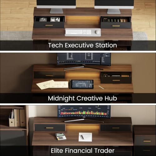 ModernMate 63" Executive Standing Desk with 4 Drawers & File Cabinet - Image 7