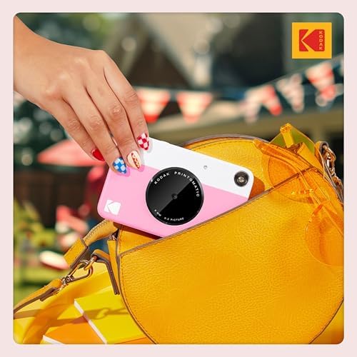 Kodak Printomatic Instant Camera (Pink) Gift Bundle + Zink Paper (20 Sheets) + Deluxe Case + 7 Fun Sticker Sets + Twin Tip Markers + Photo Album + Hanging Frames. - Image 6
