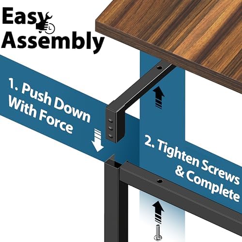 SHW Mission 32-Inch Home Office Computer Desk, Walnut - Image 7
