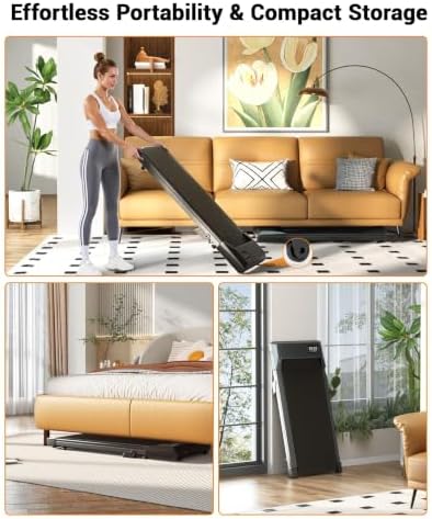 6% Incline 300 lbs Walking Pad Under Desk Treadmill,Black - Image 6