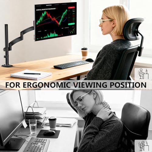 WALI Extra Long Single Monitor Arm for 13-32 inch Screens, up to 19.8 lbs - Image 6