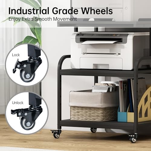 Fannova 23.6"x18.9"x30" Large Printer Stand with Adjustable Storage Shelf - Image 5