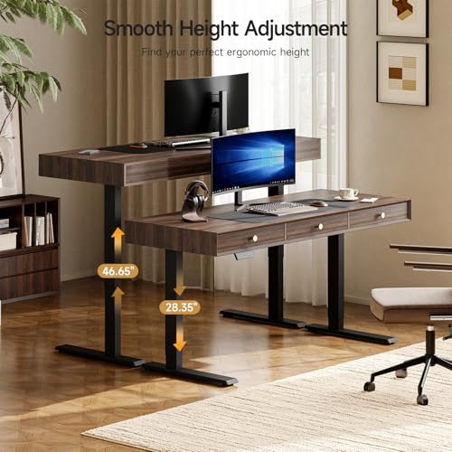 ONBRILL Electric Standing Desk with 3 Drawers, 55x24 Inch Height Adjustable - Image 5