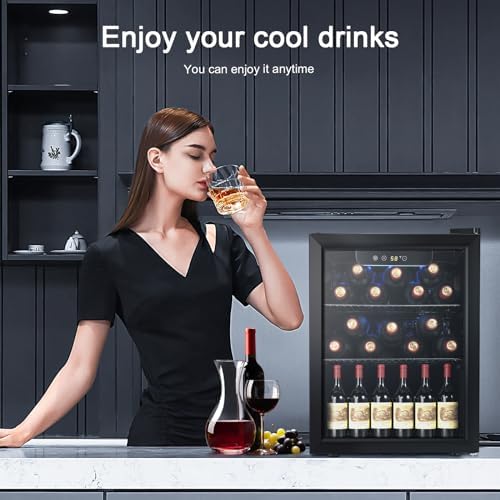 Antarctic Star Mini Fridge 68 Can Beverage Refrigerator Cooler with Glass Door,Adjustable Shelves & Digital Temperature for Soda Beer or beverage cooler for Home, Office Bar 1.7cu.ft - Image 7