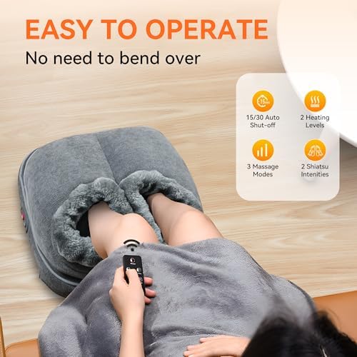 Snailax Shiatsu Foot Massager with Heat, Deep Kneading Foot Warmer, Size 13 - Image 5