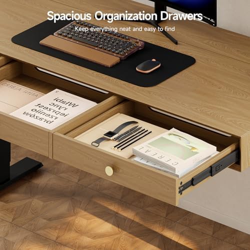 ONBRILL Electric Standing Desk with 3 Drawers, 55x24 Height Adjustable, - Image 4