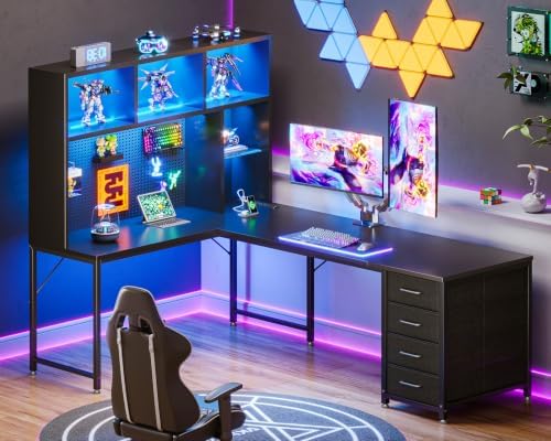 AODK 63" L Shaped Desk for Gaming and Working，Black - Image 5