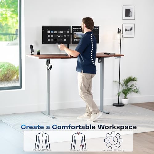 VIVO Dark Walnut 71 x 30 in Standing Desk, DESK-KIT-1G7D - Image 4