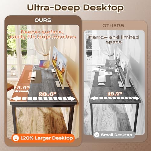 Huuger 48 x 24 inch Desk with Power Outlets & 0.95 Inch Thicker Desktop - Image 5