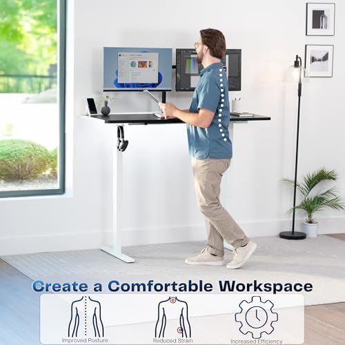 VIVO Black 60 x 24 in Standing Desk, DESK-KIT-1W6B - Image 4