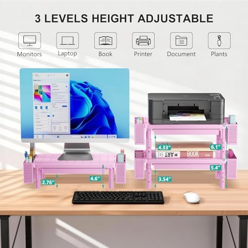 WALI Computer Monitor Stand with Storage and Pen Holder - Image 2