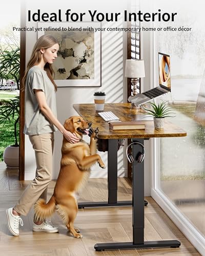 BIZUM Electric Standing Desk 63 x 24 Inch Computer Desk-Gaming Desk Rustic Brown Home Office Desks Height Adjustable Memory Stand Up Computer Workstation - Image 5