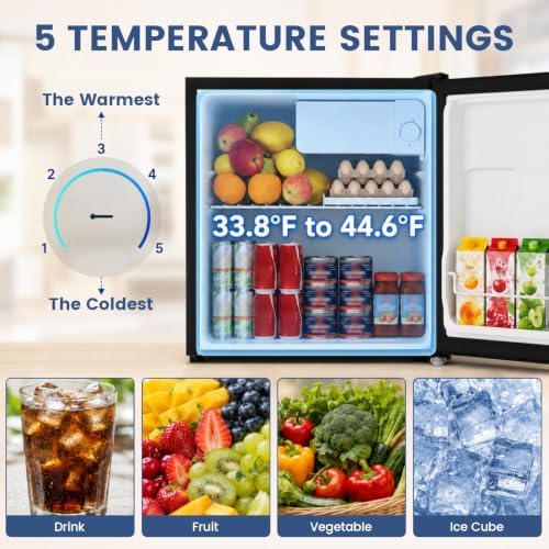 BANGSON 1.7 Cu.Ft Mini Fridge with Freezer for Dorm Office,Silver - Image 3