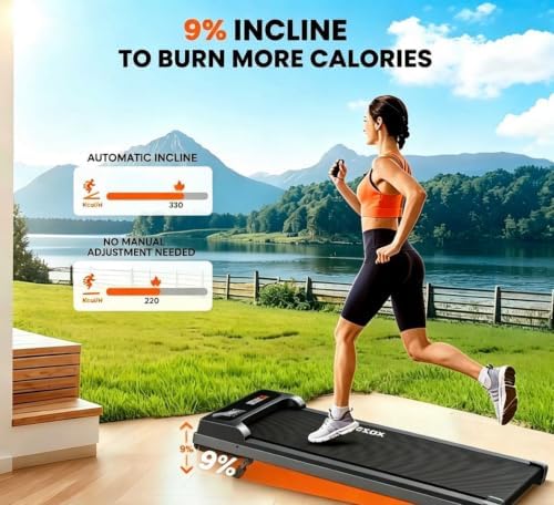 Walking Pad Under Desk Treadmill, Adjustable Incline, Black ZBJ‑JY05 - Image 5