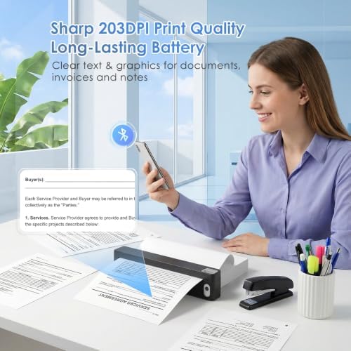 JADENS Portable US Letter Thermal Printer with Bluetooth, Inkless Printing - Image 5