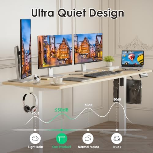 STARY Electric Standing Desk Adjustable Height Sit Stand Home Office Desk with Splice Board - Image 7