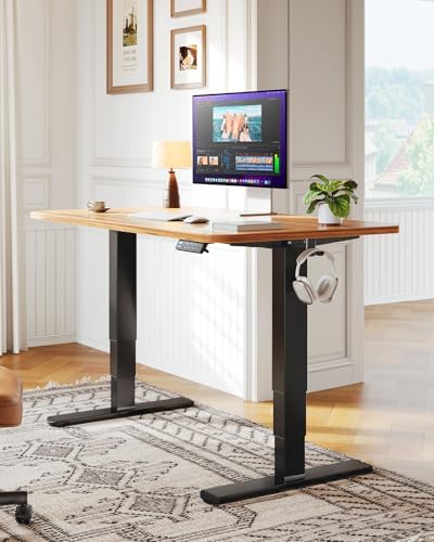 HUANUO 3-Stage Dual Motor Electric Standing Desk Frame, 265 lbs, Black - Image 2
