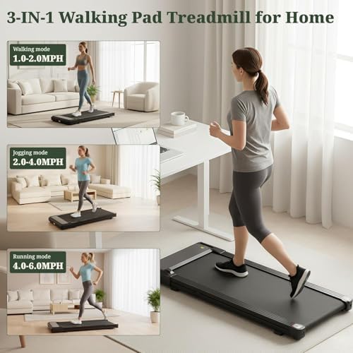 Walking Pad Under Desk, 3 in 1 Portable Treadmills for Home Small Space - Image 2