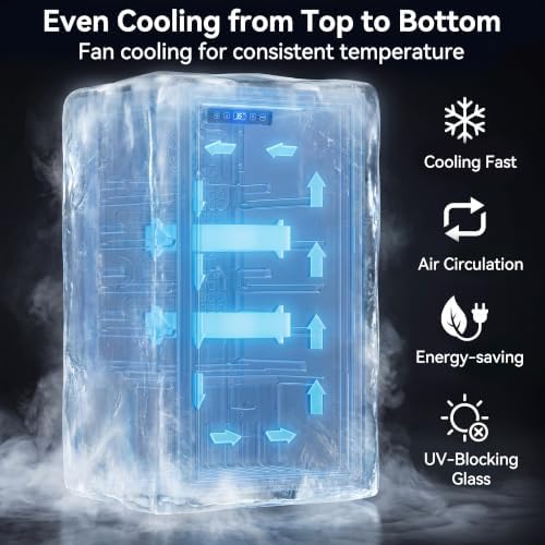 3.2 Cuft Beverage Fridge, 130 Can Mini Fridge With Glass Door, Silver - Image 5