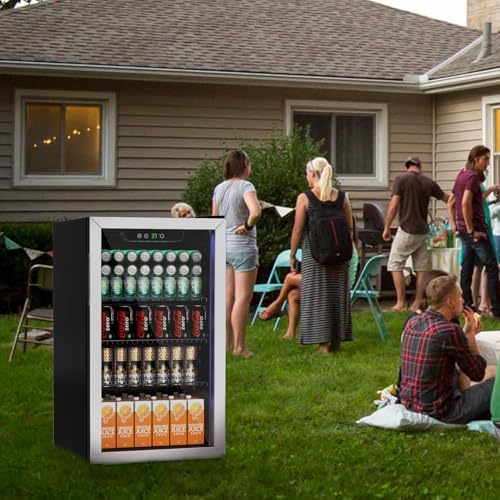Erivess 3.1 Cu Ft Mini Fridge, 110 Cans Freestanding Beverage Refrigerator - Image 6