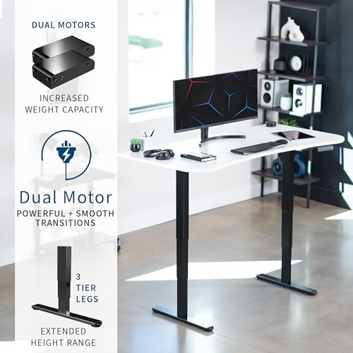 VIVO White 63 x 32 in Standing Desk, DESK-KIT-2B1W - Image 4