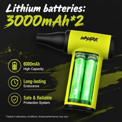 WMARK Electric Adjustable Turbo Jet Fan Compressed Air Duster - 130000 RPM Brushless Motor Mini Blower, 33m/s Max Wind Speed for Computer, Workshop, Home, Outdoor & Car, NG-TB001 (Green) - Image 5
