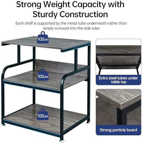Fannova Gray Printer Stand, 23.6"x18.9" Large Printer Table with Storage - Image 3